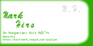 mark hirs business card
